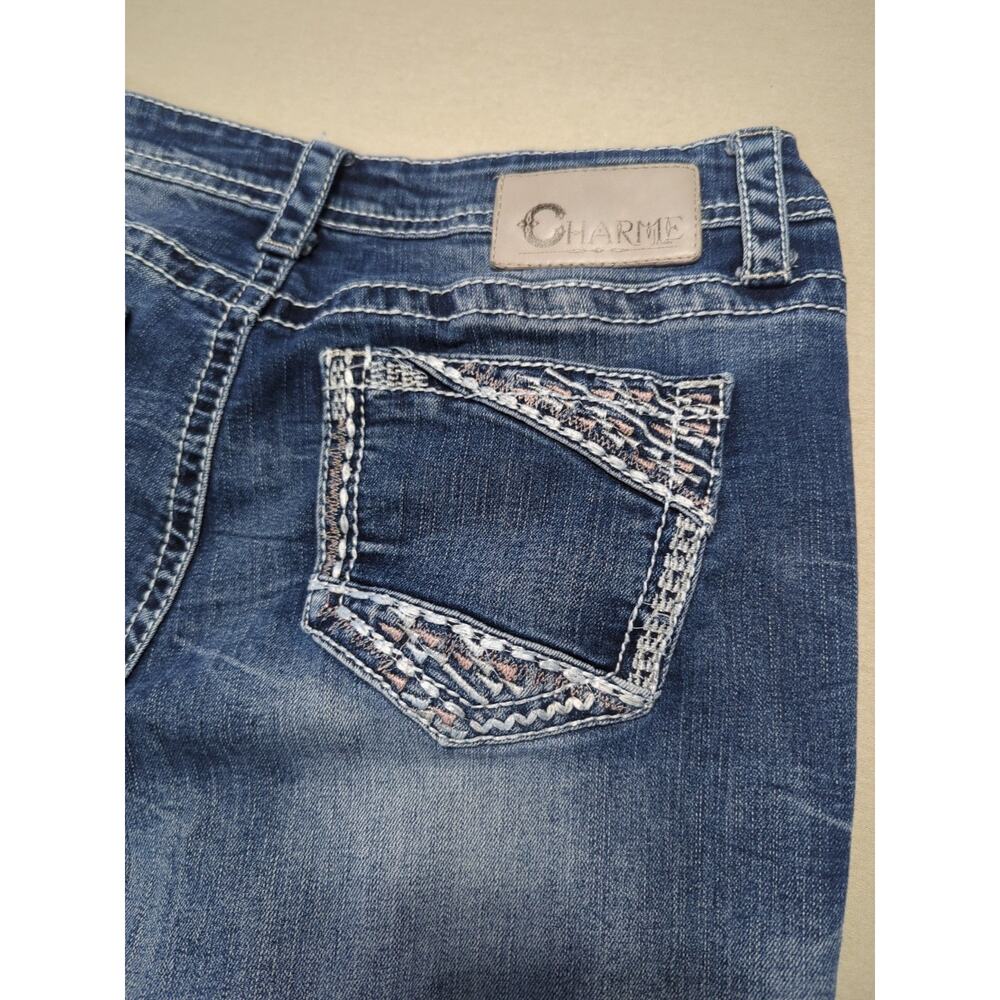 Charme by Grace Aztec Bootcut Jeans Women's 31 Embroidered Low Rise Western Boho